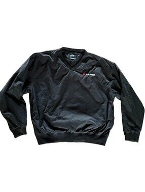 Vintage Yokohama Tires Windbreaker XL Black Racing Motorsports V Neck 90s Y2K